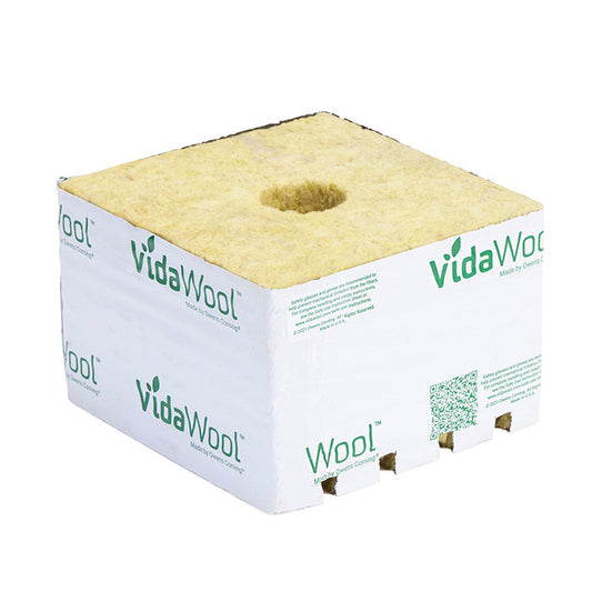 VidaWool Rockwool Block with Hole, 6 Inch x 6 Inch x 4 Inch