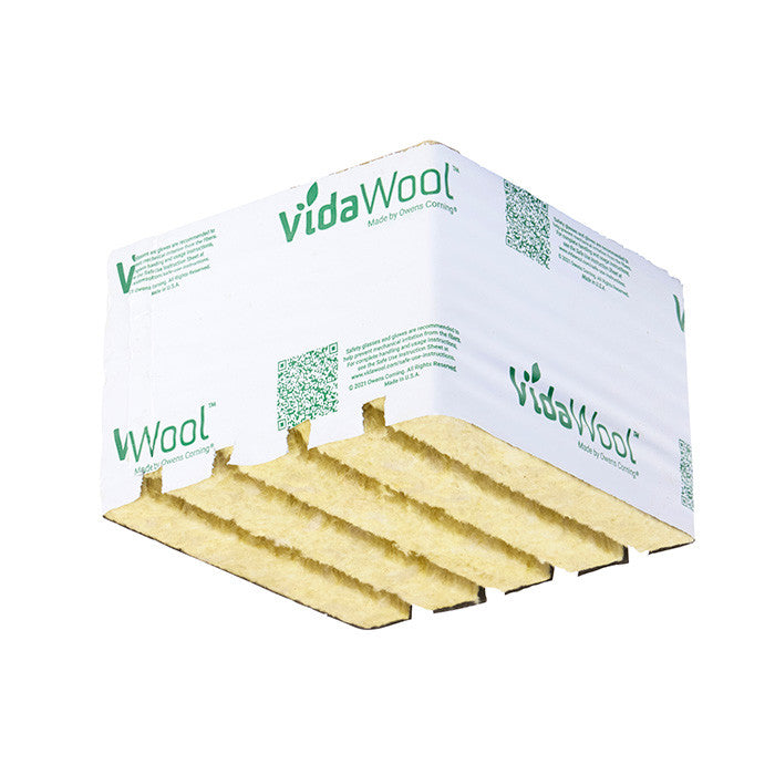 VidaWool Rockwool Block with Hole, 6 Inch x 6 Inch x 4 Inch