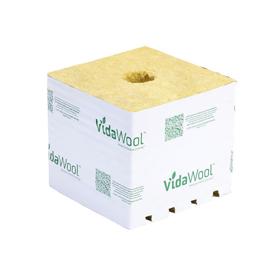 VidaWool Rockwool Block 190 with Hole, 6 Inch x 6 Inch x 5.3 Inch