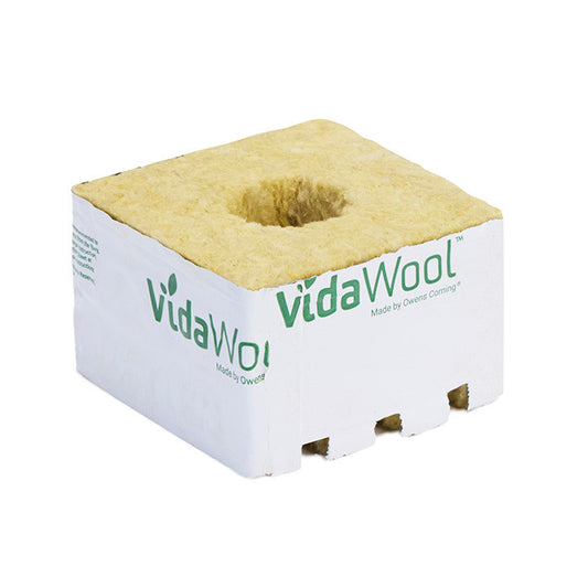 VidaWool Rockwool Block 40 with Hole, 4 Inch x 4 Inch x 2.5 Inch