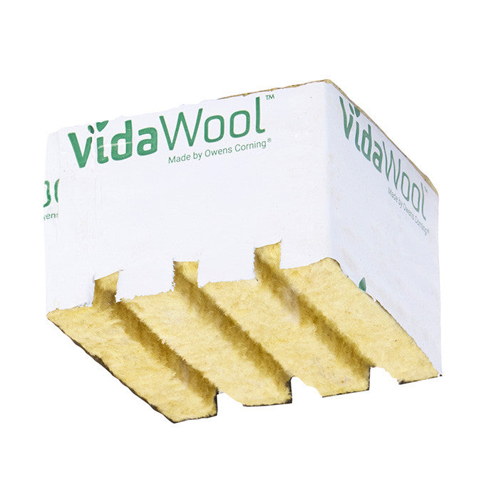VidaWool Rockwool Block 40 with Hole, 4 Inch x 4 Inch x 2.5 Inch