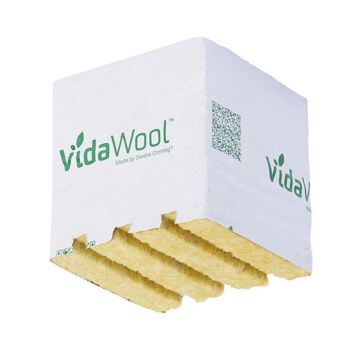 VidaWool Rockwool Block with Hole, 4 Inch x 4 Inch x 4 Inch