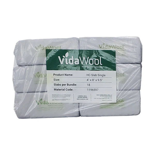 VidaWool Rockwool HC Slab with Hole, 4" (H) x 8" (W) x 9.5" (L)
