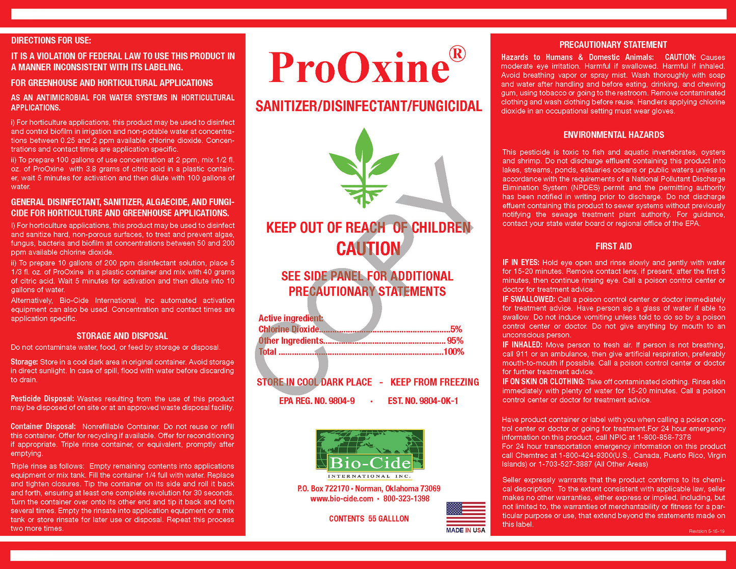 OXINE 5% Concentrate