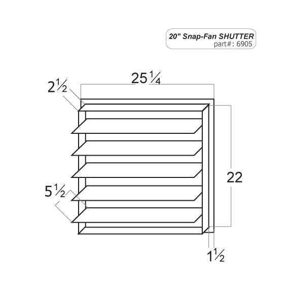 SNAP-Fan 20" Exhaust Shutter