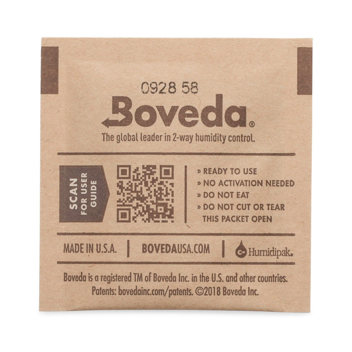 Boveda 62% RH - 4g not individually wrapped (Case of 600)