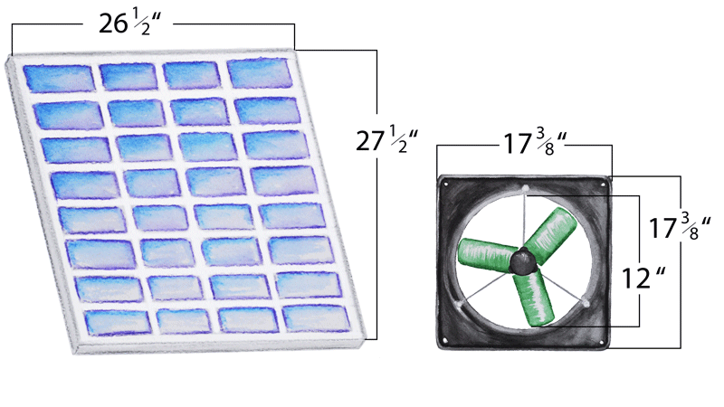 SNAP-Fan Solar/Battery DC -  Brushless 12" Fan Solar Kit