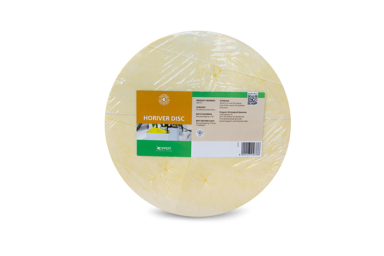 Koppert - Horiver Sticky Discs - Yellow 18cm (50/pk)